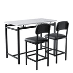 ZUN Kitchen Table Set, Dining Table and Chairs for 2, 3 Piece Dining Room Table Set with 2 Upholstered W578P150069