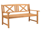 117*61*90cm Outdoor Garden Fir X Back Wooden Bench Burlywood 60494295