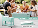 91*84.5*38.5cm Rectangular Plastic Box Frozen Insulation Cart Mint Green 43535541