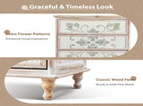 () 3-Drawer Cabinet with Carved Interior and Socket P2 MDF Solid Wood Legs 59459168