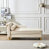 Modern Upholstery Chaise Lounge Chair with Storage Velvet W1097102811