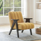 Rella Modern Teddy Sherpa Accent Chair with Espresso Wood Frame T2574P241339