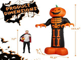 12ft Inflatable Halloween Decor with Skeleton Ribs, Pumpkin & Grim Reaper, 3 LED Lights 115 Count 23117795