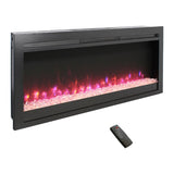 44 inch in wall recessed electric fireplace with remote and multi color flame & emberbed, LED light W1769P171421