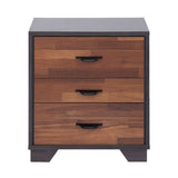 Walnut and Espresso 3-drawer Rectangular Accent Table B062P181403