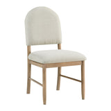 Natural Finish Dining Side Chairs Set of 2, Beige Fabric Upholstered Seat Back Classic Luxury Dining B011P285301