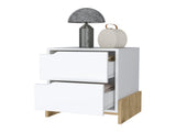 Ralston 2-Drawer Nightstand in White and Macadamia B062111736
