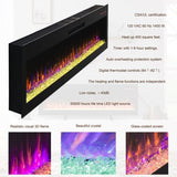60 Inch Electric Fireplace, Recessed and Wall Mounted Fireplace W1769139419