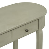TREXM Elegant Retro Console Table with Curved Design Smooth Glaze for Entryways, Living Rooms N715P230796E
