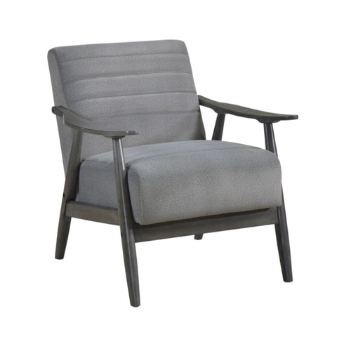 ZUN Casual Transitional Accent Chair 1pc Gray Velvet Upholstery Solid Wood Frame Living Room Furniture B011P264608