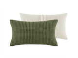 3 Pieces King/Cal King Waffle Knit Chenille Comforter Set,Olive B035P381298