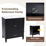 30" Bathroom Vanity with Sink Vintage Style, Multi-functional Storage Space, Door Shelf, N759P218644B