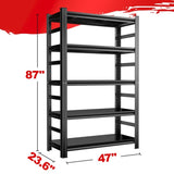 87 "H heavy-duty storage rack, five layer adjustable metal shelf, suitable for tool rooms, garages, 02599831