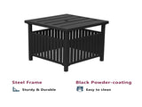 Patio Steel Bistro Dining with Umbrella Hole, Outdoor Leisure Coffee, Square Umbrella 16118664