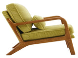 Low Arm Accent Chair - Olive Green Corduroy Upholstered Indoor Lounge Chair, Compact Single Seater 54584414