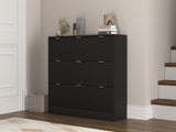 Black 9 Drawer Dresser, 63" Large Deep Chest of, Wooden Dresser Storage Cabinet with 9 W409P307541