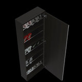 Leto Wall Mounted Shoe Rack With Mirror, Single Door, Capacity For Ten Shoes -Black B20091927