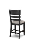 ZUN 2pc Black/Gray Counter Height Chair Upholstered Seat Ladder Back Wooden Dining Room Furniture B011P261223