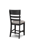 ZUN 2pc Black/Gray Counter Height Chair Upholstered Seat Ladder Back Wooden Dining Room Furniture B011P261223