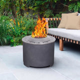 ZUN 20.5 Inch x 15 Inch Dark Grey Faux Concrete Texture Smokeless Firepit With Wood Pellet/Twig/Wood As W2029120106