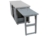 78.3" Outdoor Kitchen Island with Foldable Grill Table, Wooden Outdoor Grill Cart with Trash Can 28665239