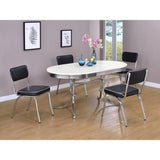 White and Chrome Oval Dining Table B062P145534