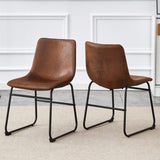 A set of 4 Retro Brown Suede Chairs ,Comfortable Bar Stools, Suitable for Industrial and Vintage W3226P279060