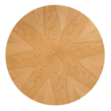 ZUN Mid-Century Modern 35.43 Inch Round Dining with MDF Oak Wood Veneertop and Solid Wood W1164P225863