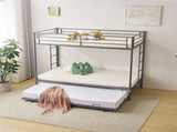 Twin Over Twin Bunk Bed with Trundle, Triple Bunk Beds for Kids Teens Adults, 14867241