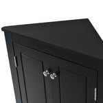 ZUN Black Triangle Bathroom Storage Cabinet with Adjustable Shelves, Freestanding Floor Cabinet for Home 62126568