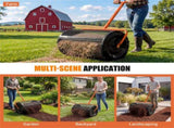 27"16" Lawn Fertilizer Spreader with Diamond Mesh Clump-Free Garden Compost Spreader - Orange 26960642