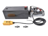 DC 12V Electric Hydraulic Pump Unit Metal Reservoir Double Acting 10 Quart 16003671