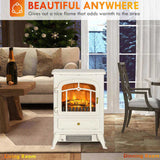 22" Electric Fireplace Heater, Freestanding Fire Place Stove with Realistic LED Flames and Logs, and 43591736