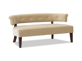 Jared Roll Arm Tufted Bench Settee, Fawn Brown Performance Velvet B2719P355287
