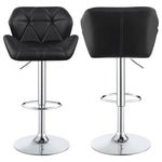 ZUN Chrome and Black Adjustable Bar Stool B062P153527