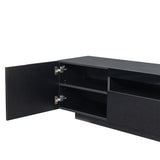 TV Cabinet Wholesale, Black TV Stand with Lights, Modern LED TV Cabinet with Storage Drawers, Living W33140083