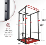 ZUN 100lb Home Gym sets Multi-functional Power Cage,Home Adjustable Pullup Squat Rack 1000Lbs Capacity 79733446