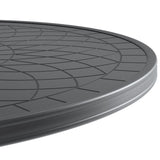 47.24-inch Cast Aluminum Patio Dining Table With Black Frame and Carved Texture on the Tabletop W1710P166028