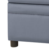 Grey Rectangle Storage Ottoman B062P186558