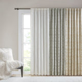 Jacquard Lined Total Blackout Rod Pocket/Back Tab Curtain Panel B03599768