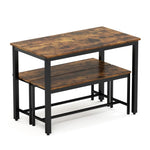 ZUN Dining Table Set, Bar Table with 2 Dining Benches, Table Counter with Chairs, Industrial for W1668P143137