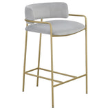 Grey and Gold Low Back Upholstered Stool B062P145562