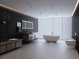 63" Freestanding Solid Surface Bathtub, Luxury Engineered Stone Resin Freestanding Soaking Bathtub W1573P175755