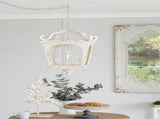 4 - Light Wood Chandelier, Hanging Light Fixture with Adjustable Chain for Kitchen Dining Room Foyer W2078138918
