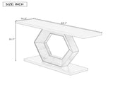 U_Style Modern Entryway Table with Innovative Hollow Hexagon Leg Structure and Premium Fir Veneer N711P241272A