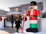 12FT Tall Lighted Christmas Inflatable Decoration, Inflatable Giant Soldier, Funny Blow Up Yard 85375747