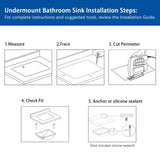 Bathroom Sink Rectangle Deep Bowl Pure White Porcelain Ceramic Lavatory Vanity Sink Basin with W122552094