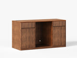 53.2"Fluted Buffet Wine Cabinet with Mini Fridge Nook, Charging 40205008