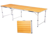 6ft Rectangle 3Fold Top Outdoor Folding Table, Aluminum Frame, 50kg Load 57212953