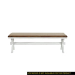 ZUN Modern Style White and Oak Finish 1pc Bench Fabric Upholstered Seat Charming Traditional Dining B011102649